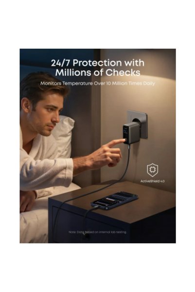 Anker Cu cablu USB-C Smart Display, 100W, 5A, 1 x USB-A - 2 x USB-C, Gri B121BGZ1