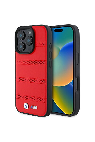 BMW iPhone 16 Pro - Hardcase M Perforated And Stitched Line MagSafe (BMHMP16L...
