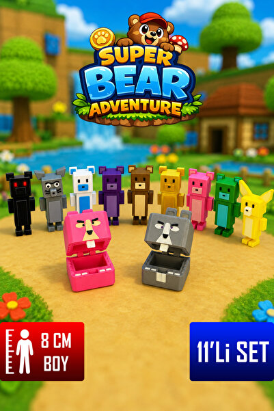 YAGLİZ Super Bear Adventure Baaren Ayı Figür Seti – Eklemleri Hareketli Oyunc...