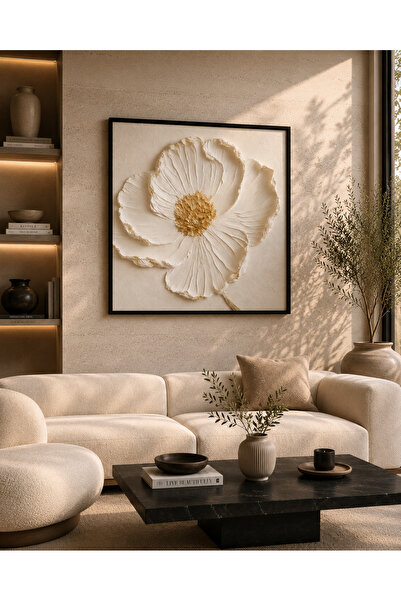 diğer01 11 El Yapımı Alçı Dokulu Rölyef Tablo Modern Minimalist Duvar Dekoru ...
