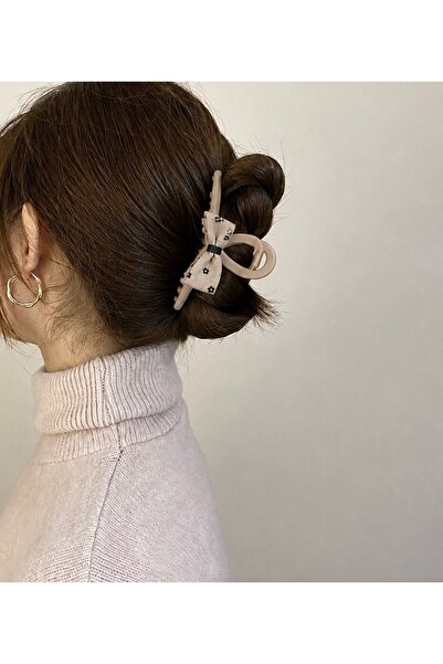 Markiz Takı Light Brown Ribbon Design Clasp Buckle 1 Piece 13 cm