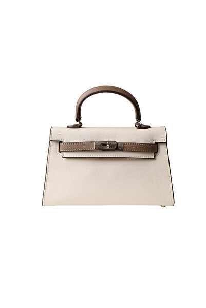 auj Kelly Bag White With Kahki