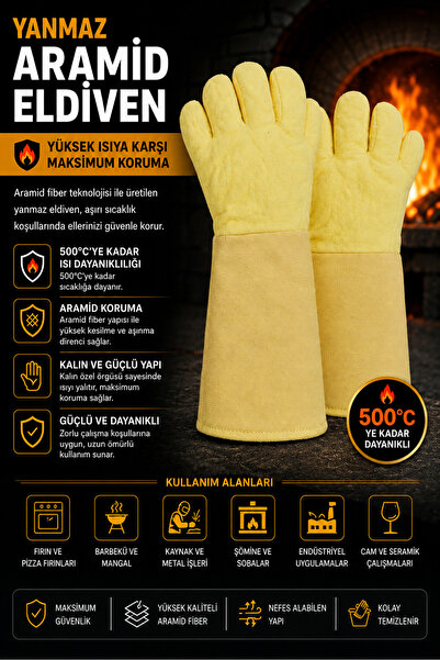 CRS Yanmaz Aramid Eldiven 1 Çift | Ateşe Dayanıklı Eldiven |
