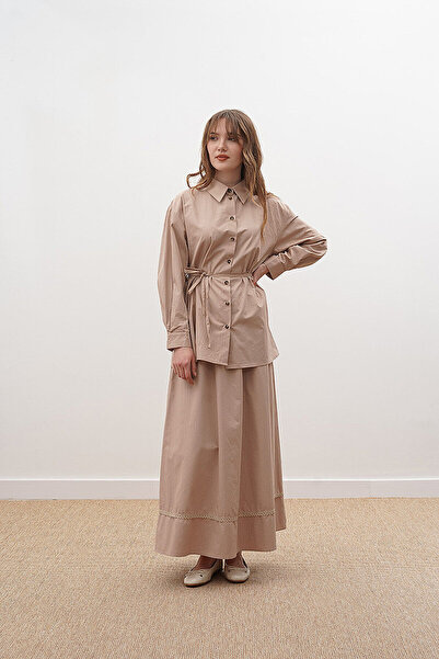 ZÜLAYS Scarf Skirt Set Beige