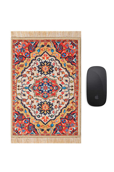 Bursa İpek Orange Decorative Small Mousepad - Carpet Design