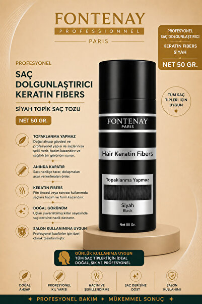 Fontenay Paris Fontenay Saç Dolgunlaştırıcı Keratin Fibers Siyah Topik Saç To...