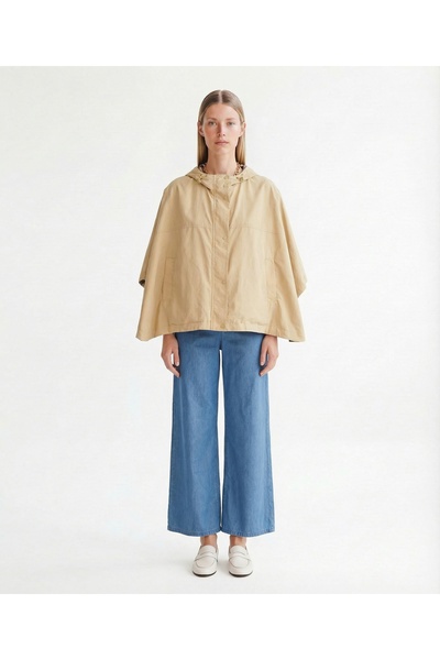Yargıcı Wide Hooded Collar 3/4 Sleeve Raincoat