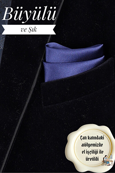 Store Saten Düz Erkek Cep Yaka Mendili Ceket Mendili