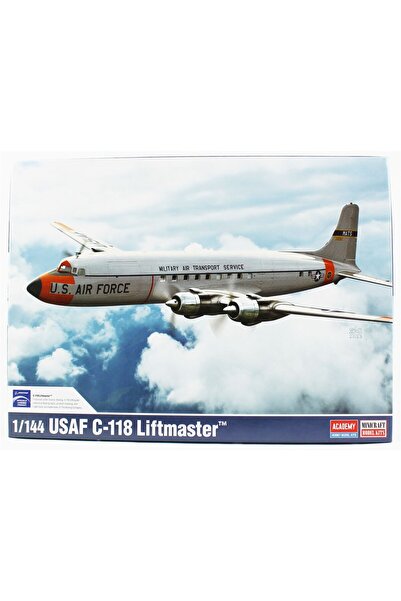 Academy 12634 1/144 USAF C-118 Liftmaster (DC-6) Askeri Kargo Uçağı, Plastik ...