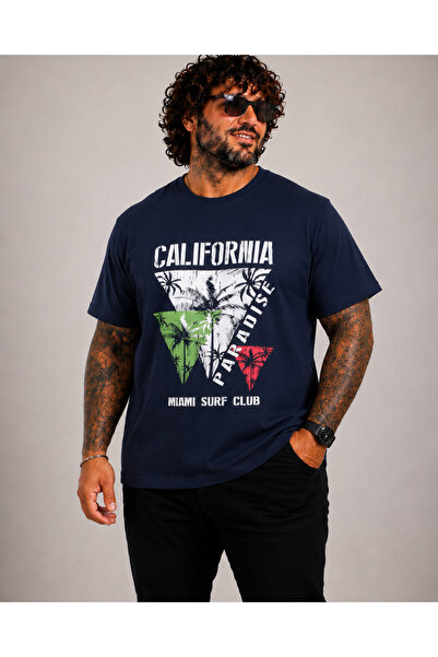 Starbattal Tricou cu gâtul în formă de O pentru bărbați, mărime mare, Paradis...