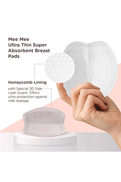 mee mee Disposable Nursing & Maternity Breast Pads 36 Pcs | Ultra Thin Honeycomb Pads with Leak Guard | Super Absorbent Soft Cotton | Compact, Leakproof, Skin-Friendly, Breastfeeding Pads for New Moms