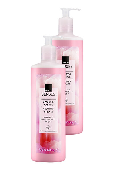 AVON Senses Sweat & Joyful Frezya ve Nar Kokulu Krem Duş Jeli 720 Ml. İkili Set