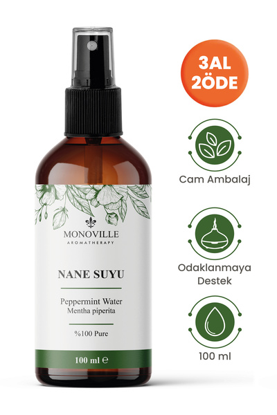 Monoville Nane Suyu 100 ml Cam Şişe Sprey Başlıklı (Peppermint Water)
