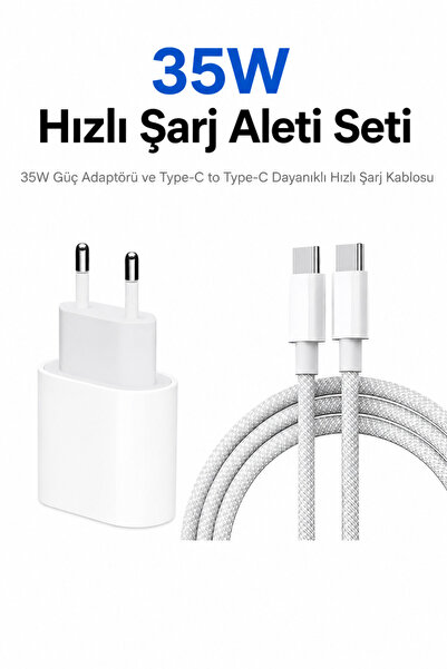 Blue Rain Apple 35w Usb-c Ultra Hızlı Şarj Aleti Seti Iphone 15 - 16 - 17 - P...