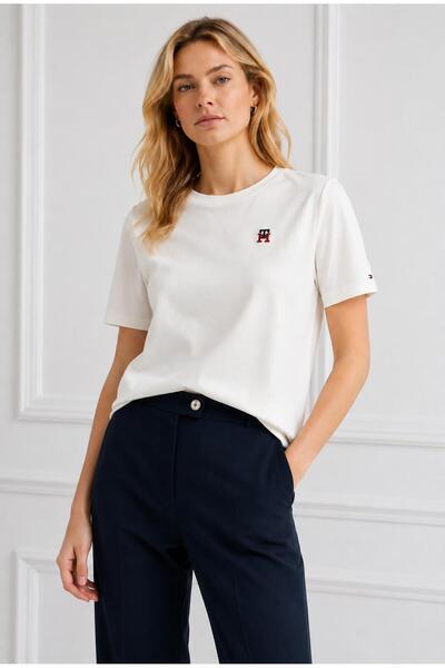 Tommy Hilfiger Kadın Pamuklu Nakışlı T-Shirt