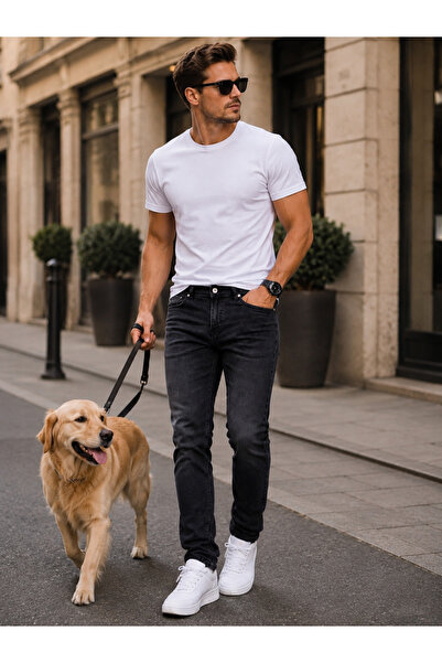OEM Blugi H&M Slim Straight - Negru, L/XL