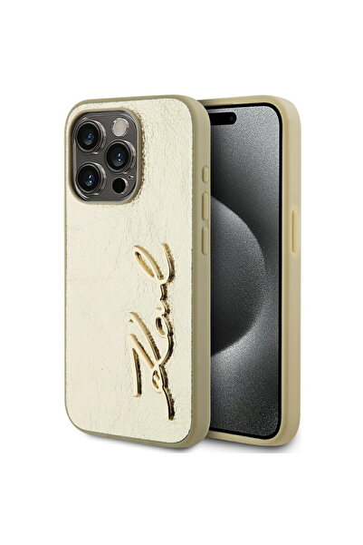 Karl Lagerfeld Husa iPhone 15 Pro Max - Carcasă rigidă din piele (KLHCP15XPFM...