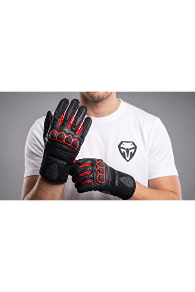 TAIPAN SPORTS Taipan Air G-Red 3 Mevsim EN 13594 Yazlık Motorsiklet Eldiveni ...