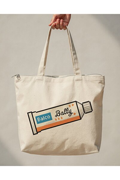 buzagi tasarım ürünleri Bally Zippered Lined Gusseted Canvas Bag 35 X 40 cm