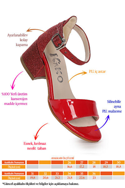 Kiko Kids Sheila Ayna Kum Günlük Kız Çocuk 3 Cm Topuklu Sandalet Abiye Ayakkabı