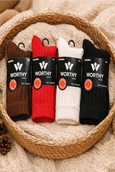 WORTHY SOCKS 4 Pairs Thick Maximum Warmth Socks Set 4 Pairs