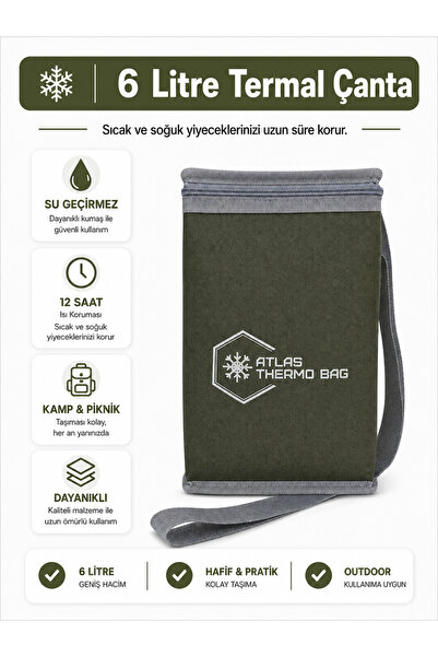 Wallery Bags 6 Litre Isı Yalıtımlı Kamp Piknik Termos Sıcak Soğuk Termal Çanta