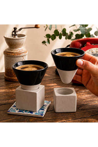 Epic Concept art deco & more Set de 2 Căni Conice Epic Concept, Ceramică, Neg...