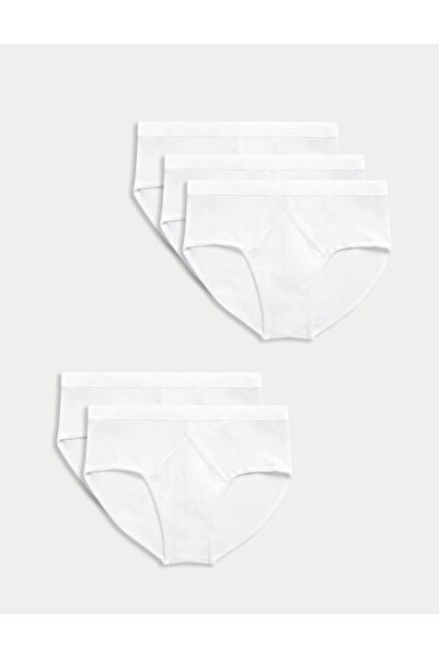 Marks & Spencer 5’li Cotton Rich Cool & Fresh™ Regular Fit Erkek Brief Külot ...
