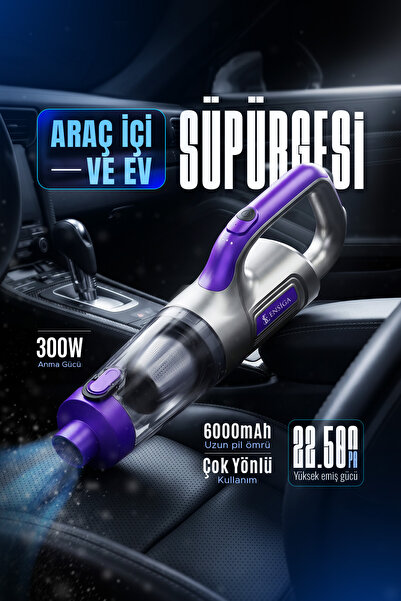 EN SİGA Yüksek emiş güçlü şarjlı 22.500 PA Yatay Max Güç Yüksek Hazneli Araç ...