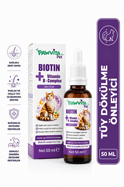 PAWVİTAPET Kediler İçin Biotinli B Complex Damla 50 ml Tüy Dökülmesine Karşı ...