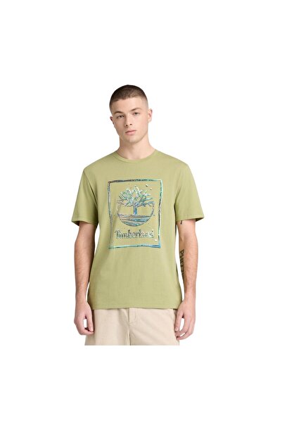 Timberland B0A5Mv4Bq01-R Water Stack Logo Short Sleeve Tee Men's T-Shirt Green