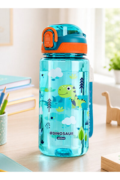 GOG Kids Water Bottle 600ml with Straw, Leak-Proof One-Hand Open Bottle with ...