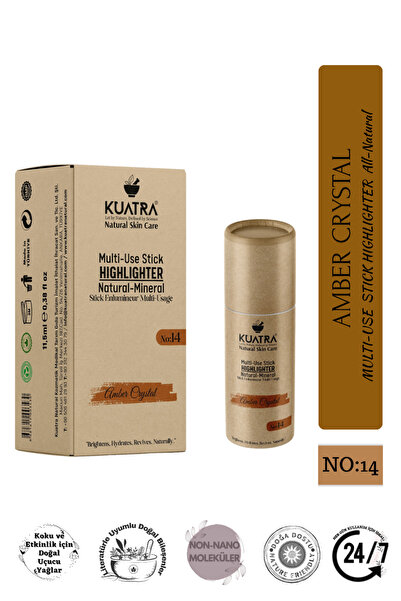 KUATRA Amber Crystal – Doğal Bakır Işıltı Highlighter Stick | Nemlendirici & ...
