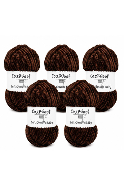 Coziwool Kadife El Örgü İpliği Soft Chenille Bulky 5'li paket, 5X100 Gr. 120 ...