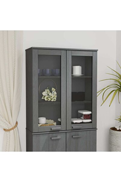 Concept Rafturi superioare dulap, gri închis, 85x35x100 cm, lemn de pin