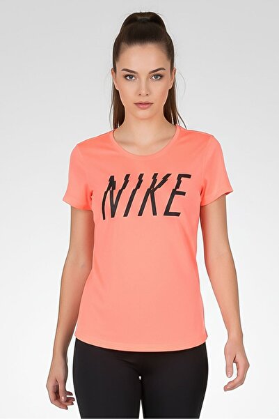 Nike Women Sportswear Fit Short Sleeve Training T-Shirt, Coral