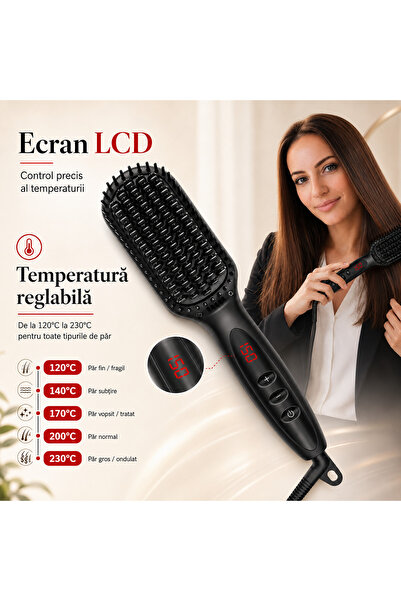 Onlinecom Storetail Offers Perie electrica pentru indreptat parul si barba, p...
