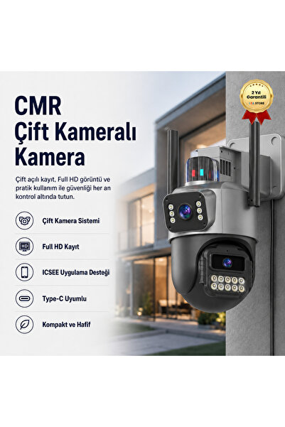 hızlı store CMR Çift Kameralı Mini Kamera | Full HD Çift Açı Kayıt | Type-C U...