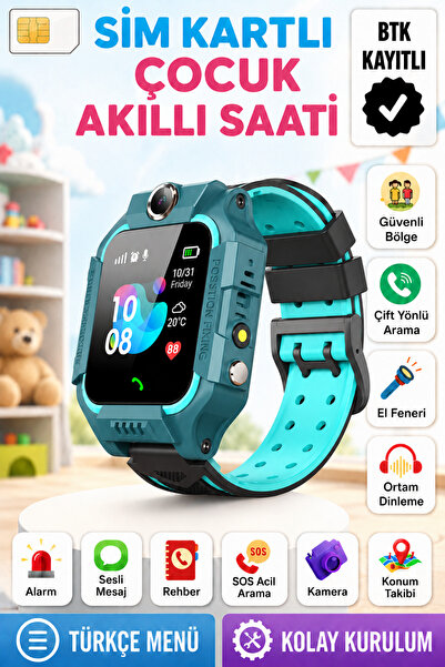 L'eDoren Akıllı Çocuk Saati Uyumlu Sim Kartlı Ve Lbs Konum Özellikli Kayıtlı ...