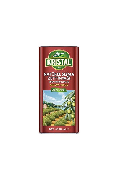 Kristal Natürel Sızma Zeytinyağı Dolgun Güçlü 4 L Teneke
