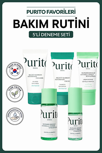 Purito Best Kit - Skincare Routine with Panthenol Cleanser & Cream, Unscented...