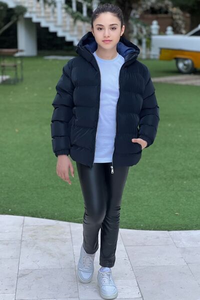 Pina Kids Palton de iarnă pentru fete, cu glugă și buzunare, impermeabil, din...