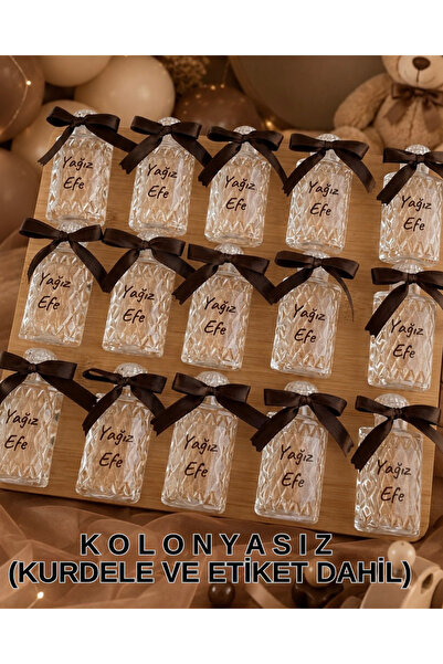 Pearl Star (40 ADET) Kahve Kurdele Süslemeli-Etiketli Baklava Mika Plastik Bo...