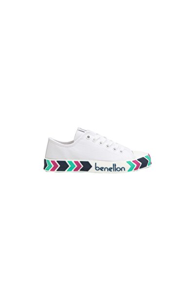 Benetton Γυναικεία πολύχρωμη σόλα καθημερινά αθλητικά υφασμάτινα παπούτσια Bn...