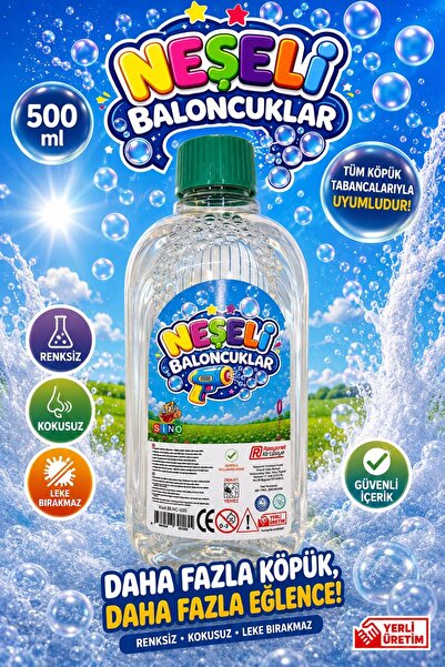 alpmodel Üflemeli Köpük Baloncuk Suyu 500ml Baloncuk Likiti - Baloncuk Solüsyonu
