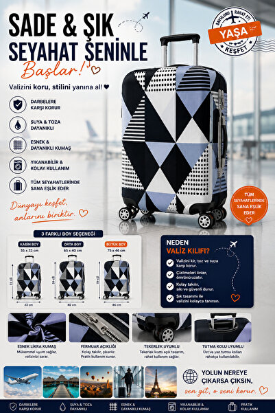 Trendglobal Κάλυμμα βαλίτσας Κάλυμμα από ελαστικό ύφασμα Lycra και ανθεκτικό ...