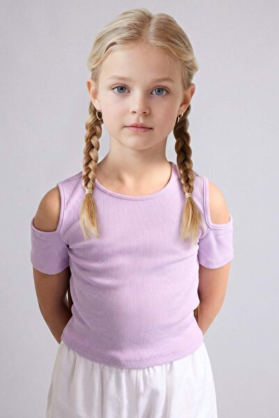 DeFacto Tricou cu mânecă scurtă, cu decolteu rotund, pentru fete H7241A826SM