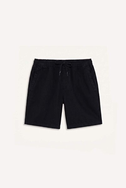 DeFacto 100% Cotton Relax Fit Jean Anthracite Bermuda Shorts D4390Ax24Sm