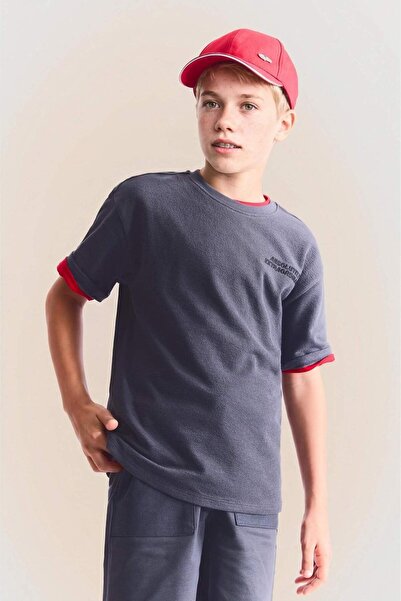 DeFacto 100% Cotton Oversized Crew Neck Printed Short Sleeve T-Shirt for Boys...