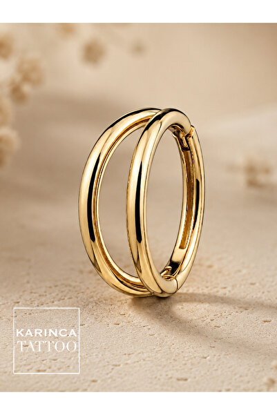 Karınca Piercing İki Hat Tam Halka Klipsli Kaliteli Tragus Helix Rook Snug Da...